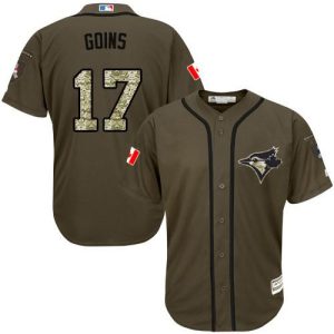 Toronto Blue Jays #17 Ryan Goins Green Salute to Service Stitched MLB Jersey