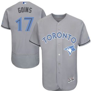 Toronto Blue Jays #17 Ryan Goins Grey Flexbase Collection 2016 Father's Day Stitched MLB Jersey