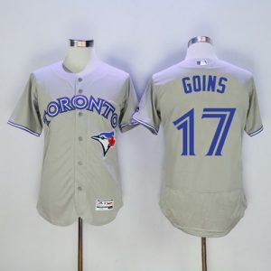 Toronto Blue Jays #17 Ryan Goins Grey Flexbase Collection Stitched MLB Jersey