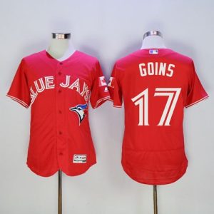 Toronto Blue Jays #17 Ryan Goins Red Flexbase Collection Canada Day Stitched MLB Jersey