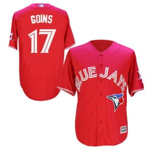 Toronto Blue Jays #17 Ryan Goins Red New Cool Base Canada Day Stitched MLB Jersey