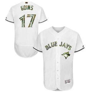 Toronto Blue Jays #17 Ryan Goins White Flexbase Collection 2016 Memorial Day Stitched MLB Jersey