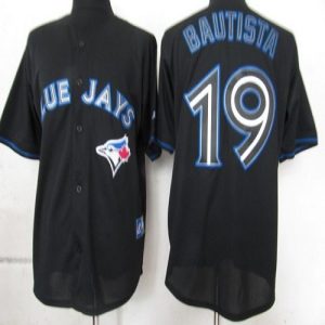 Toronto Blue Jays #19 Jose Bautista Black Fashion Stitched MLB Jersey