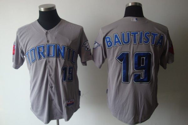 Toronto Blue Jays #19 Jose Bautista Grey Cool Base Stitched MLB Jersey