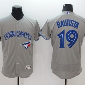 Toronto Blue Jays #19 Jose Bautista Grey Flexbase Collection Stitched MLB Jersey