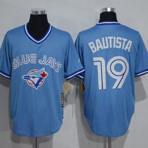 Toronto Blue Jays #19 Jose Bautista Light Blue Cooperstown Throwback Stitched MLB Jersey