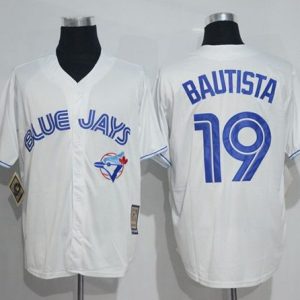 Toronto Blue Jays #19 Jose Bautista White Cooperstown Throwback Stitched MLB Jersey