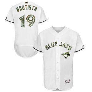 Toronto Blue Jays #19 Jose Bautista White Flexbase Collection 2016 Memorial Day Stitched MLB Jersey