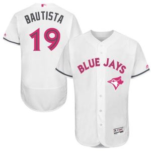 Toronto Blue Jays #19 Jose Bautista White Flexbase Collection 2016 Mother's Day Stitched MLB Jersey