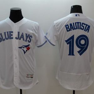 Toronto Blue Jays #19 Jose Bautista White Flexbase Collection Stitched MLB Jersey