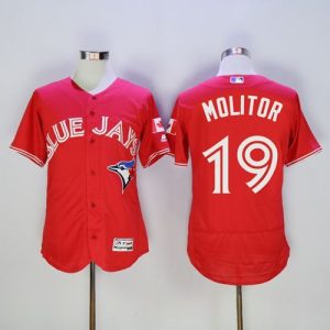 Toronto Blue Jays #19 Paul Molitor Red Flexbase Collection Canada Day Stitched MLB Jersey