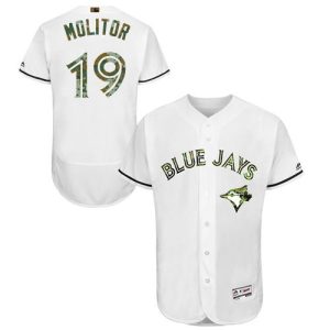 Toronto Blue Jays #19 Paul Molitor White Flexbase Collection 2016 Memorial Day Stitched MLB Jersey