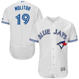 Toronto Blue Jays #19 Paul Molitor White Flexbase Collection Stitched MLB Jersey