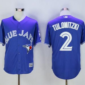 Toronto Blue Jays #2 Troy Tulowitzki Blue New Cool Base 40th Anniversary Stitched MLB Jersey