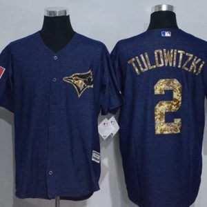 Toronto Blue Jays #2 Troy Tulowitzki Denim Blue Salute to Service Stitched MLB Jersey