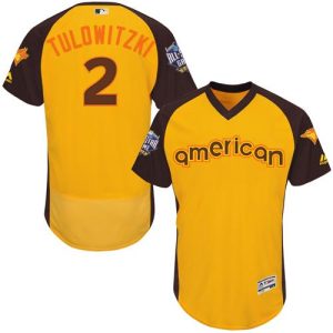 Toronto Blue Jays #2 Troy Tulowitzki Gold Flexbase Collection 2016 All-Star American League Stitched MLB Jersey