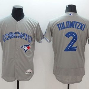 Toronto Blue Jays #2 Troy Tulowitzki Grey Flexbase Collection Stitched MLB Jersey