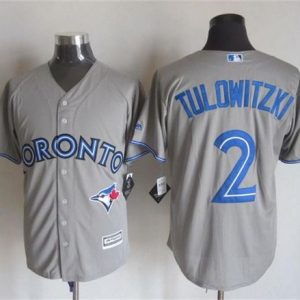 Toronto Blue Jays #2 Troy Tulowitzki Grey New Cool Base Stitched MLB Jersey