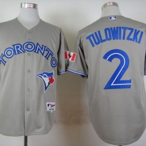 Toronto Blue Jays #2 Troy Tulowitzki Grey Stitched MLB Jersey