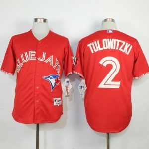 Toronto Blue Jays #2 Troy Tulowitzki Red Canada Day Stitched MLB Jersey