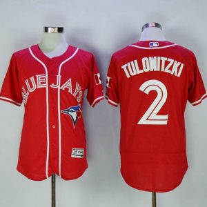 Toronto Blue Jays #2 Troy Tulowitzki Red Flexbase Collection Canada Day Stitched MLB Jersey