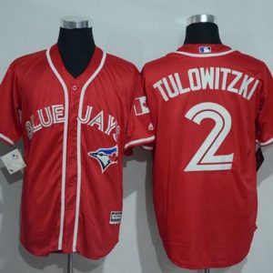 Toronto Blue Jays #2 Troy Tulowitzki Red New Cool Base Canada Day Stitched MLB Jersey