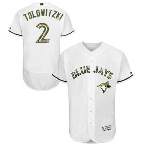 Toronto Blue Jays #2 Troy Tulowitzki White Flexbase Collection 2016 Memorial Day Stitched MLB Jersey