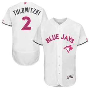 Toronto Blue Jays #2 Troy Tulowitzki White Flexbase Collection 2016 Mother's Day Stitched MLB Jersey