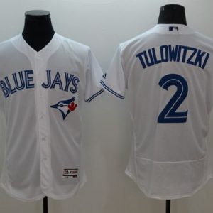 Toronto Blue Jays #2 Troy Tulowitzki White Flexbase Collection Stitched MLB Jersey