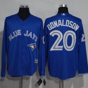 Toronto Blue Jays #20 Josh Donaldson Blue New Cool Base Long Sleeve Stitched MLB Jersey