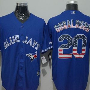 Toronto Blue Jays #20 Josh Donaldson Blue USA Flag Fashion Stitched MLB Jersey