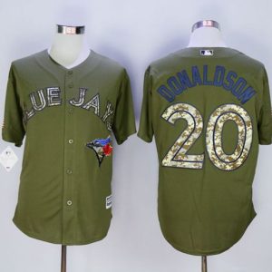 Toronto Blue Jays #20 Josh Donaldson Green Camo New Cool Base Stitched MLB Jersey