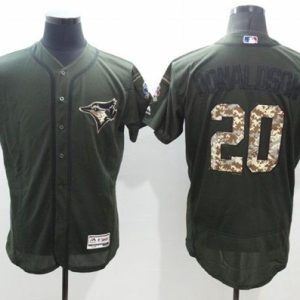 Toronto Blue Jays #20 Josh Donaldson Green Flexbase Collection Salute to Service Stitched MLB Jersey