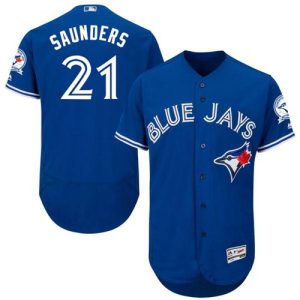 Toronto Blue Jays #21 Michael Saunders Blue Flexbase Collection Stitched MLB Jersey