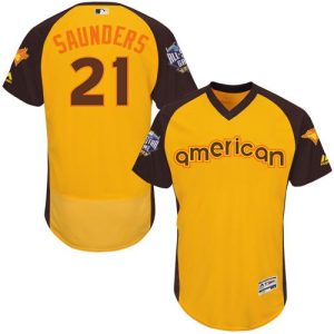 Toronto Blue Jays #21 Michael Saunders Gold Flexbase Collection 2016 All-Star American League Stitched MLB Jersey