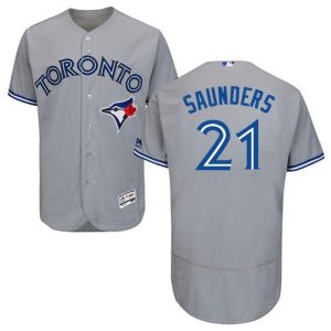 Toronto Blue Jays #21 Michael Saunders Grey Flexbase Collection Stitched MLB Jersey