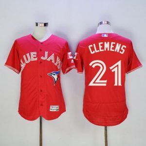 Toronto Blue Jays #21 Roger Clemens Red Flexbase Collection Canada Day Stitched MLB Jersey