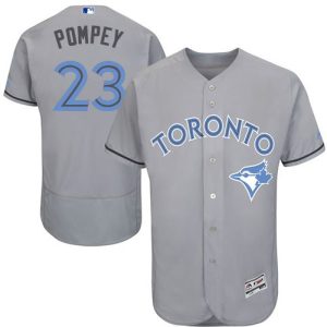 Toronto Blue Jays #23 Dalton Pompey Grey Flexbase Collection 2016 Father's Day Stitched MLB Jersey