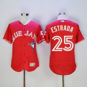 Toronto Blue Jays #25 Marco Estrada Red Flexbase Collection Canada Day Stitched MLB Jersey