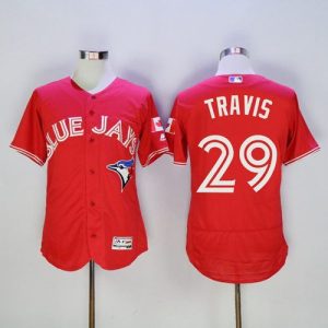 Toronto Blue Jays #29 Devon Travis Red Flexbase Collection Canada Day Stitched MLB Jersey