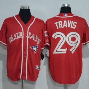 Toronto Blue Jays #29 Devon Travis Red New Cool Base Canada Day Stitched MLB Jersey