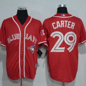 Toronto Blue Jays #29 Joe Carter Red New Cool Base Canada Day Stitched MLB Jersey