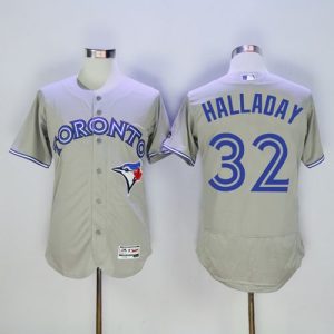 Toronto Blue Jays #32 Roy Halladay Grey Flexbase Collection Stitched MLB Jersey