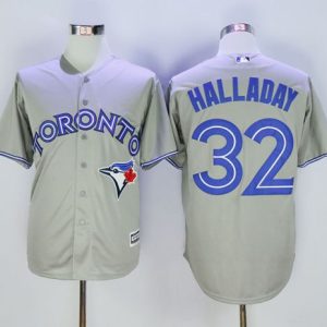 Toronto Blue Jays #32 Roy Halladay Grey New Cool Base Stitched MLB Jersey