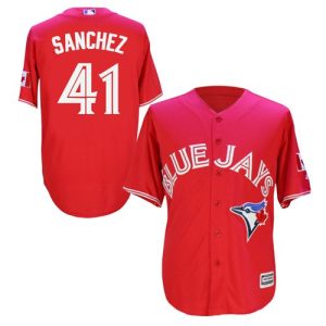 Toronto Blue Jays #41 Aaron Sanchez Red New Cool Base Canada Day Stitched MLB Jersey