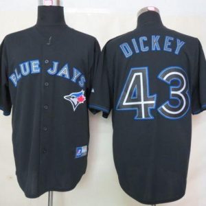 Toronto Blue Jays #43 R.A. Dickey Black Fashion Stitched MLB Jersey