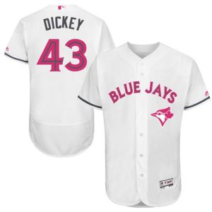 Toronto Blue Jays #43 R.A. Dickey White Flexbase Collection 2016 Mother's Day Stitched MLB Jersey