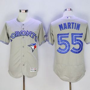 Toronto Blue Jays #55 Russell Martin Grey Flexbase Collection Stitched MLB Jersey