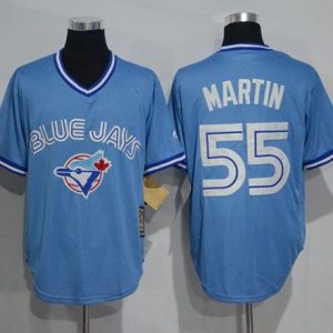 Toronto Blue Jays #55 Russell Martin Light Blue Cooperstown Throwback Stitched MLB Jersey