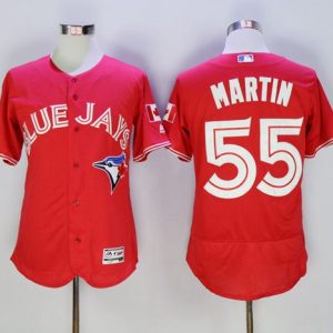 Toronto Blue Jays #55 Russell Martin Red Flexbase Collection Canada Day Stitched MLB Jersey